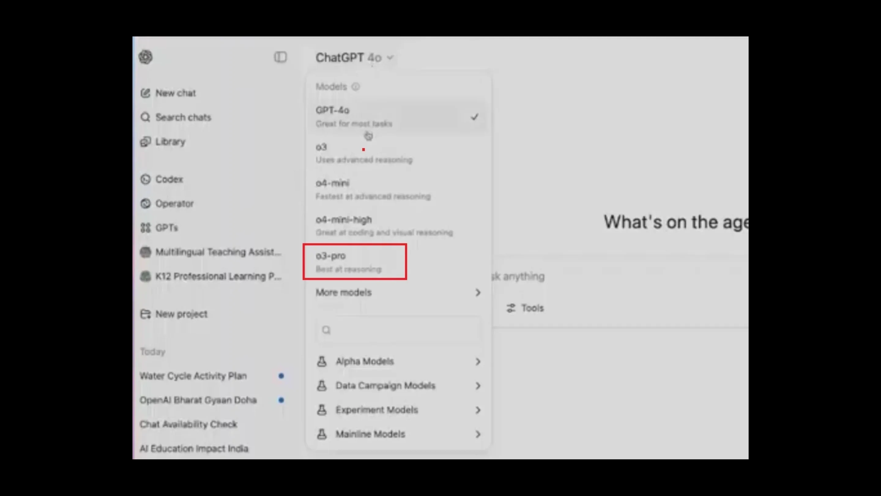 o3 Pro chega ao ChatGPT Pro com mais poder computacional 2 Interface do ChatGPT destacando o novo modelo o3 Pro disponível para assinantes do plano Pro