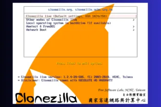 Interface do Clonezilla live 3.2.2-15 exibindo opções de clonagem de disco