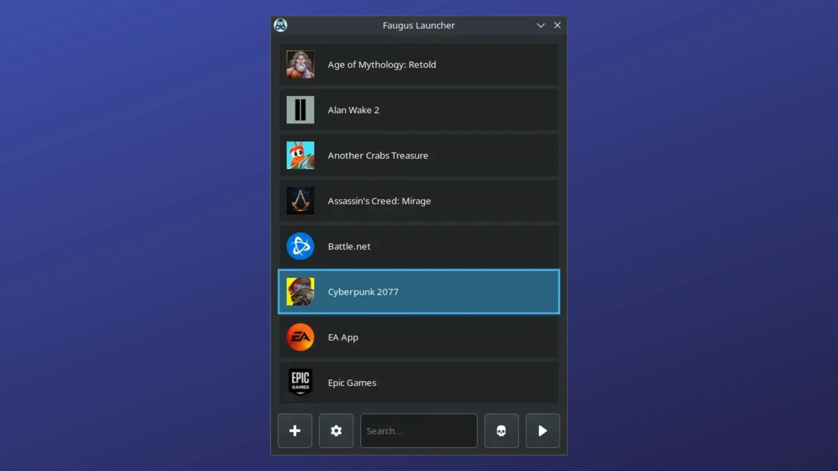 Imagem com a interface do Faugus Launcher