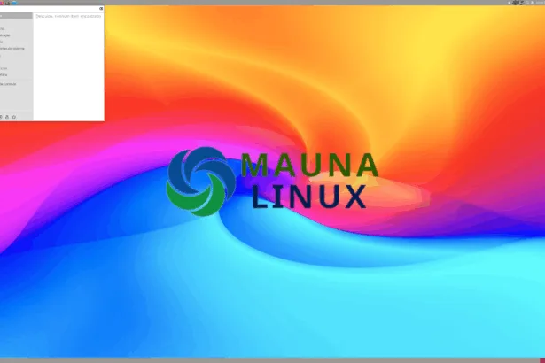Captura de tela do desktop do Mauna Linux 24.7 com menu aberto no ambiente Xfce