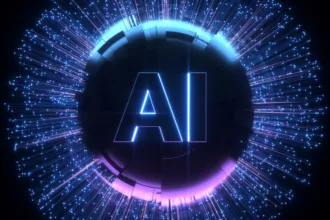 Visualização abstrata de inteligência artificial representando a mitigação do custo de falhas de software no Brasil