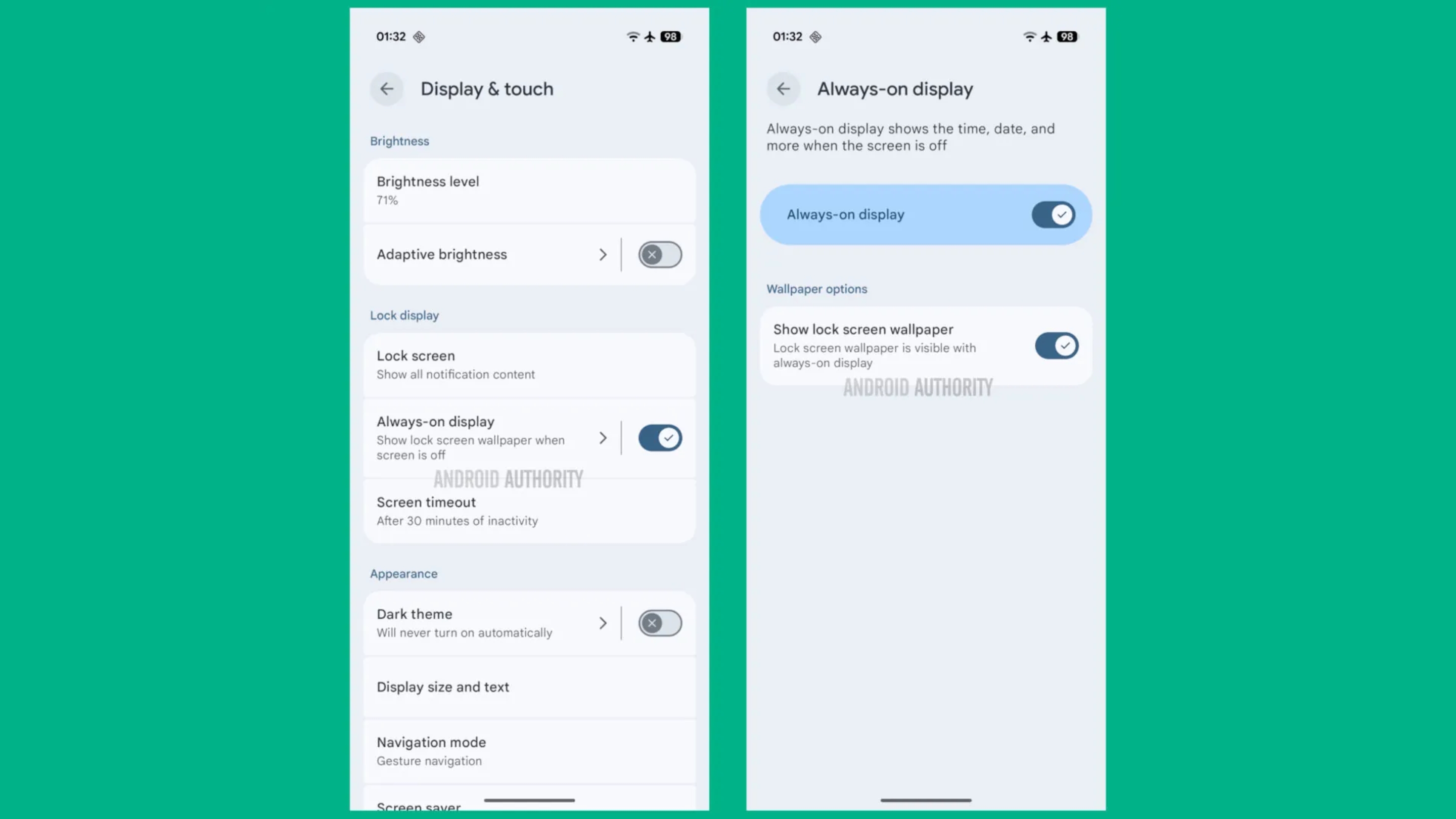 Ambient AOD no Android 16: Pixel pode exibir papel de parede na tela sempre ativa 2 Tela sempre ativa do Pixel exibindo papel de parede desfocado com o recurso Ambient AOD do Android 16.