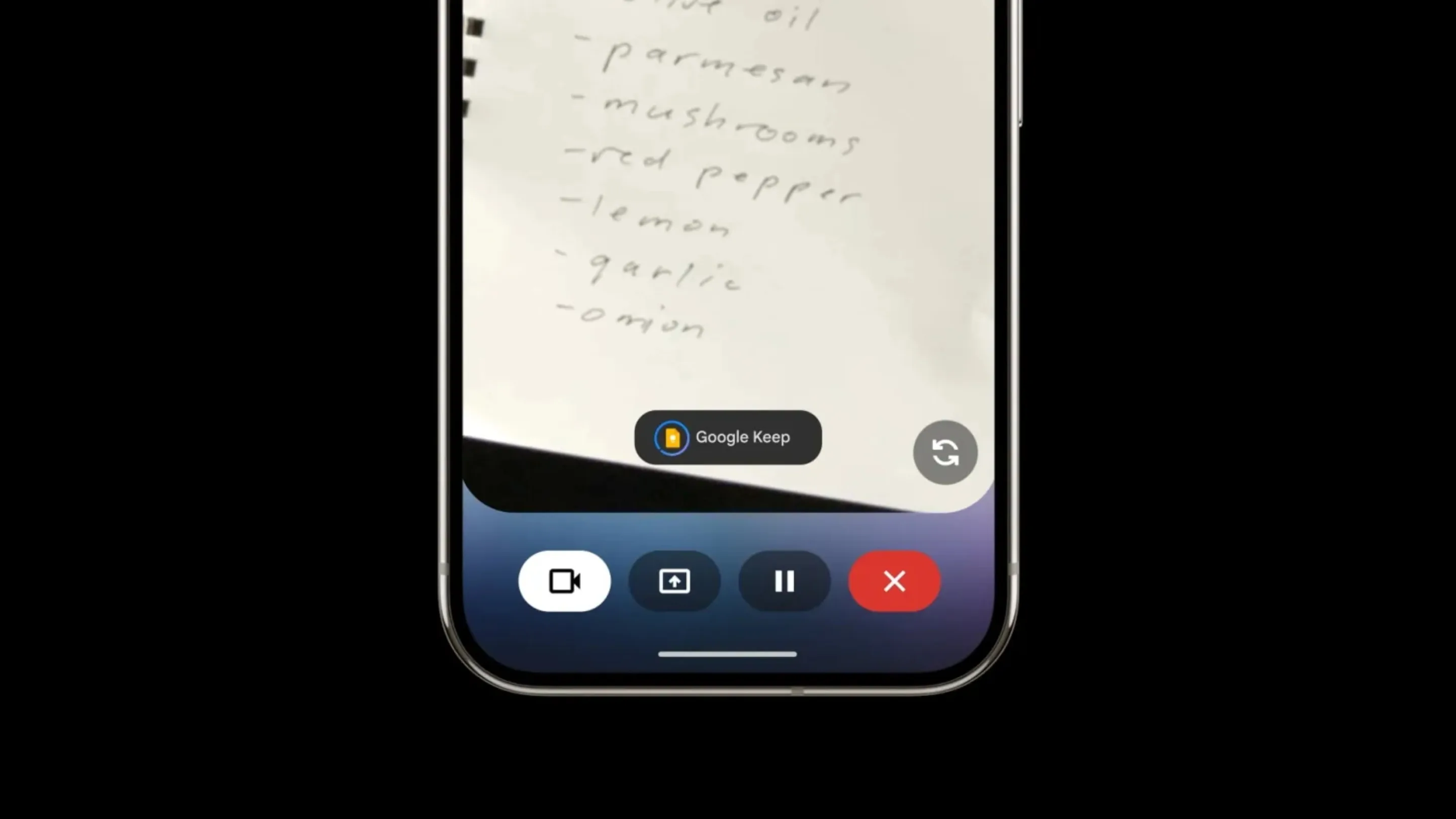 Gemini Live Google Keep