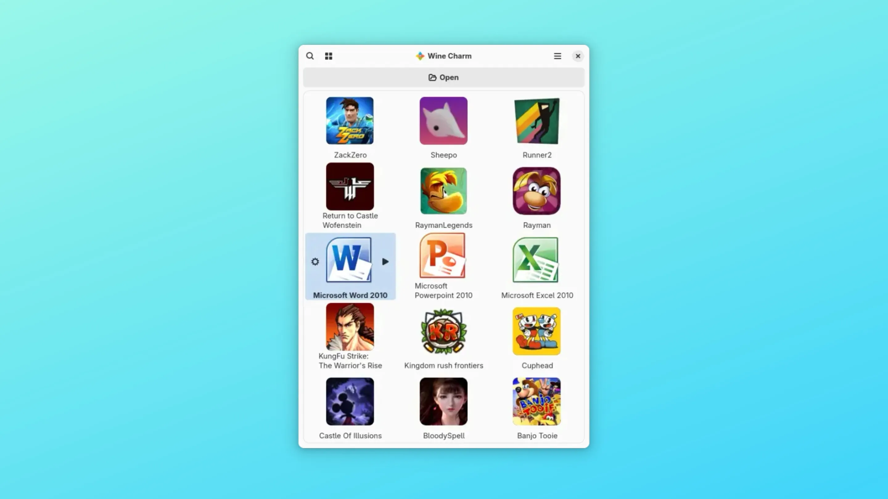 Imagem com a interface do WineCharm