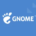 Imagem oficial do GNOME com fundo azul, representando o GNOME 49.alpha.0 com Wayland como padrão