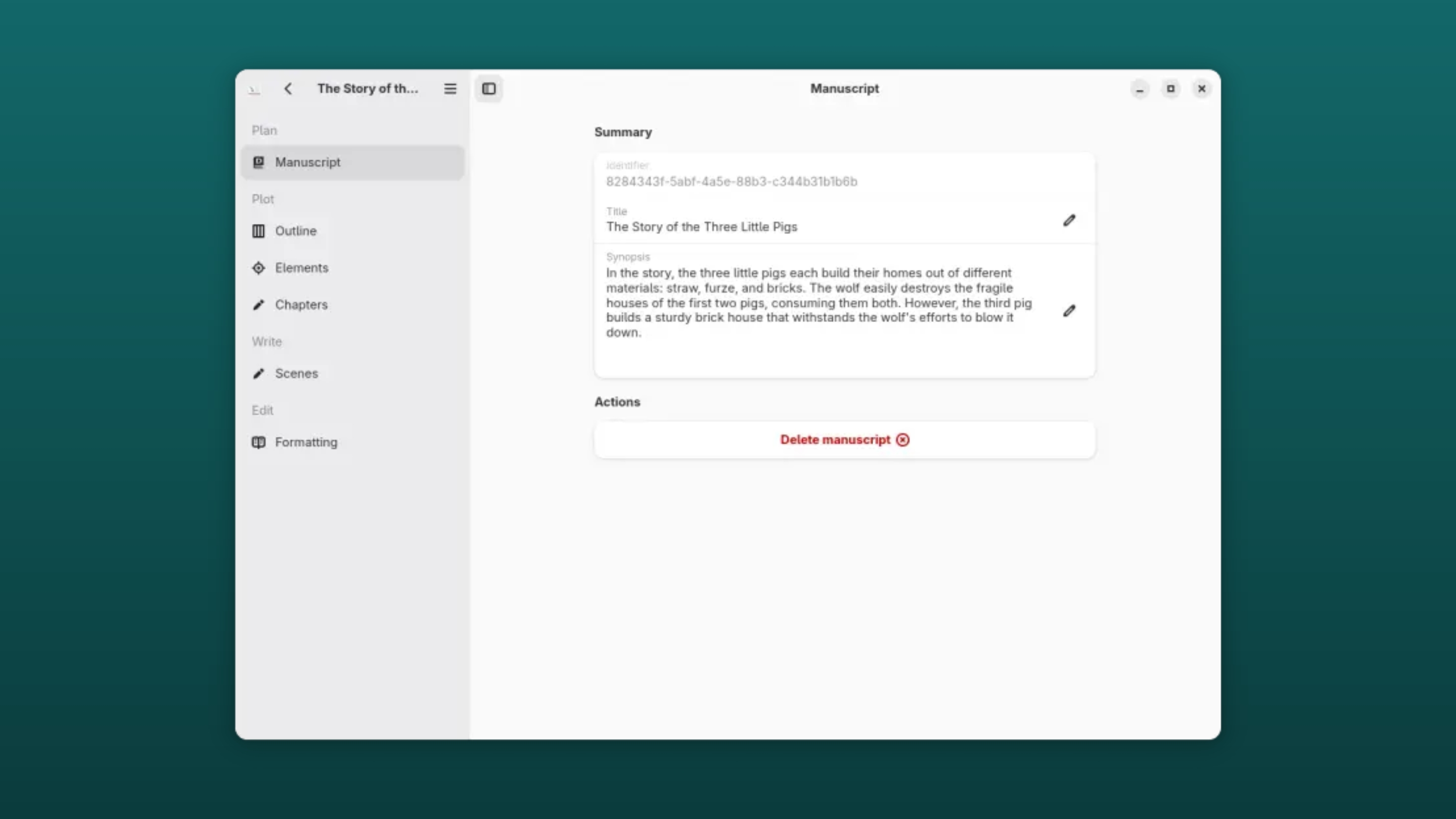 Instale o Scriptorium, um editor de texto, no Ubuntu, Fedora, Debian e outras distribuições Linux com Flatpak 2 Imagem com a interface do Scriptorium