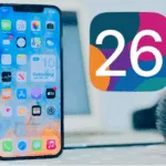 iOS 26 da Apple em um iPhone com design atualizado e apps renovados