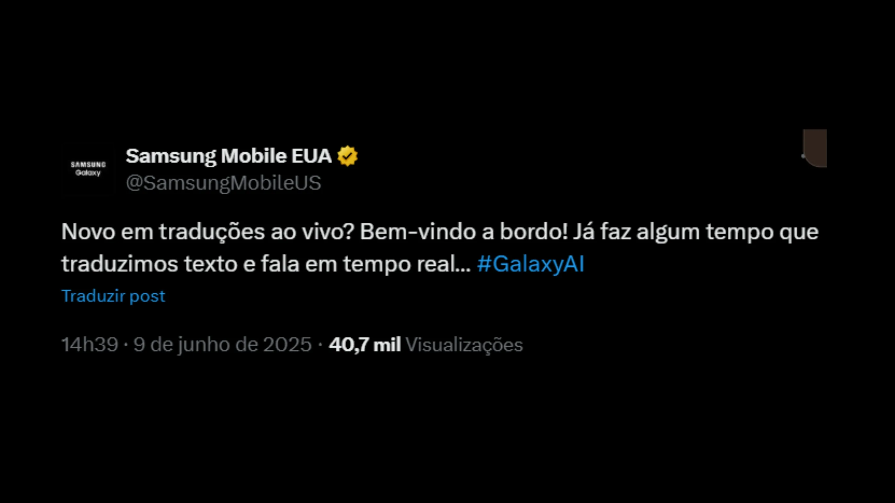 Mensagem Samsung X