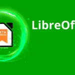 LibreOffice 25.8 Beta1 com destaque visual em verde e selo de versão beta.