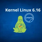 Representação do logo do Linux com o termo FUSE e 6.16, simbolizando as melhorias no FUSE Kernel Linux 6.16.