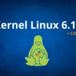 a blue background with a green penguin and white text