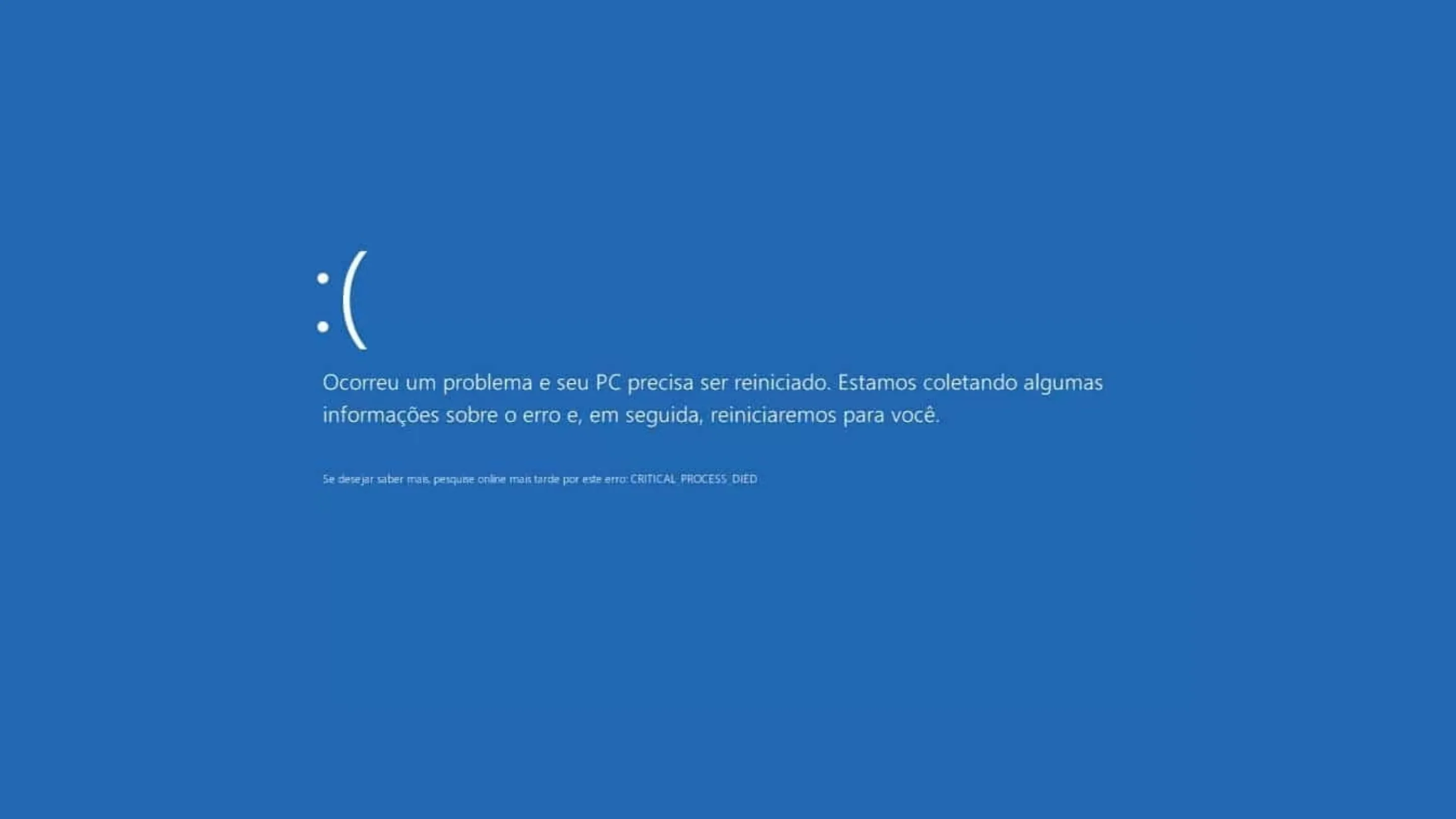 Tela azul da morte Windows