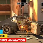 Renderização em tempo real com OpenMoonRay mostrando personagens animados em um carro, por DreamWorks Animation