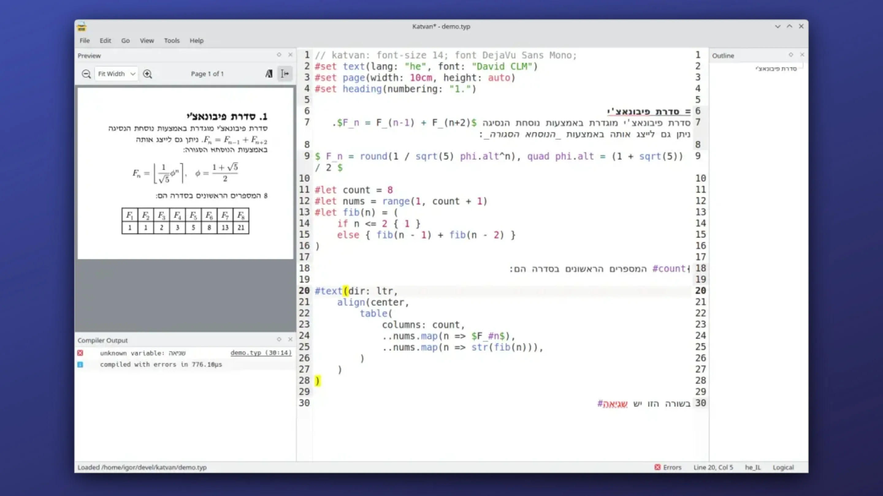 Instale o Katvan, um editor para arquivos Typst, no Ubuntu, Fedora, Debian e outras distribuições Linux com Flatpak 2 Imagem com a interface do Katvan