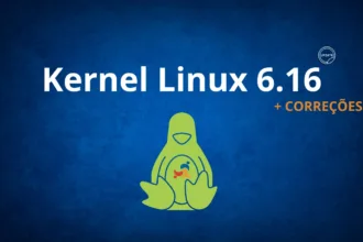 a blue background with a green penguin and white text