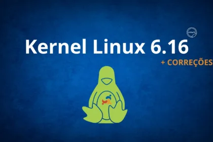 a blue background with a green penguin and white text