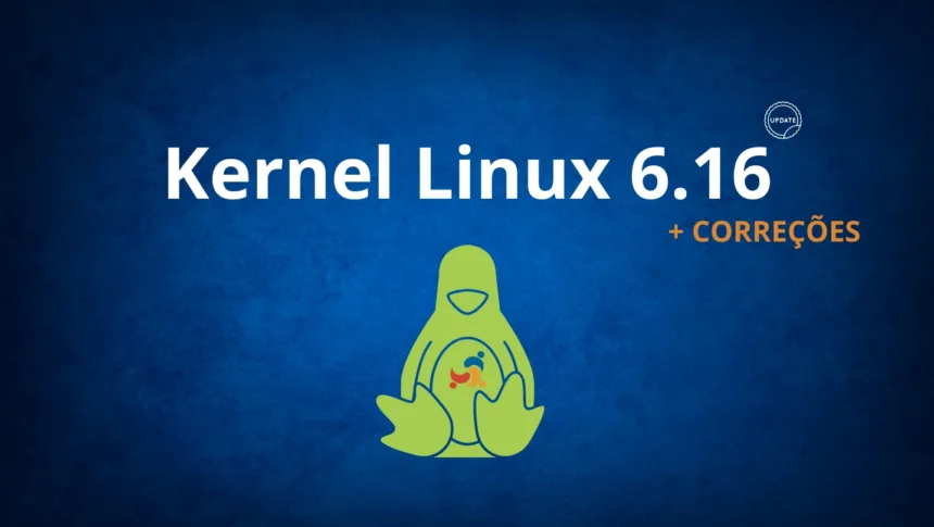 a blue background with a green penguin and white text