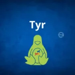 a blue background with a green bird and white text