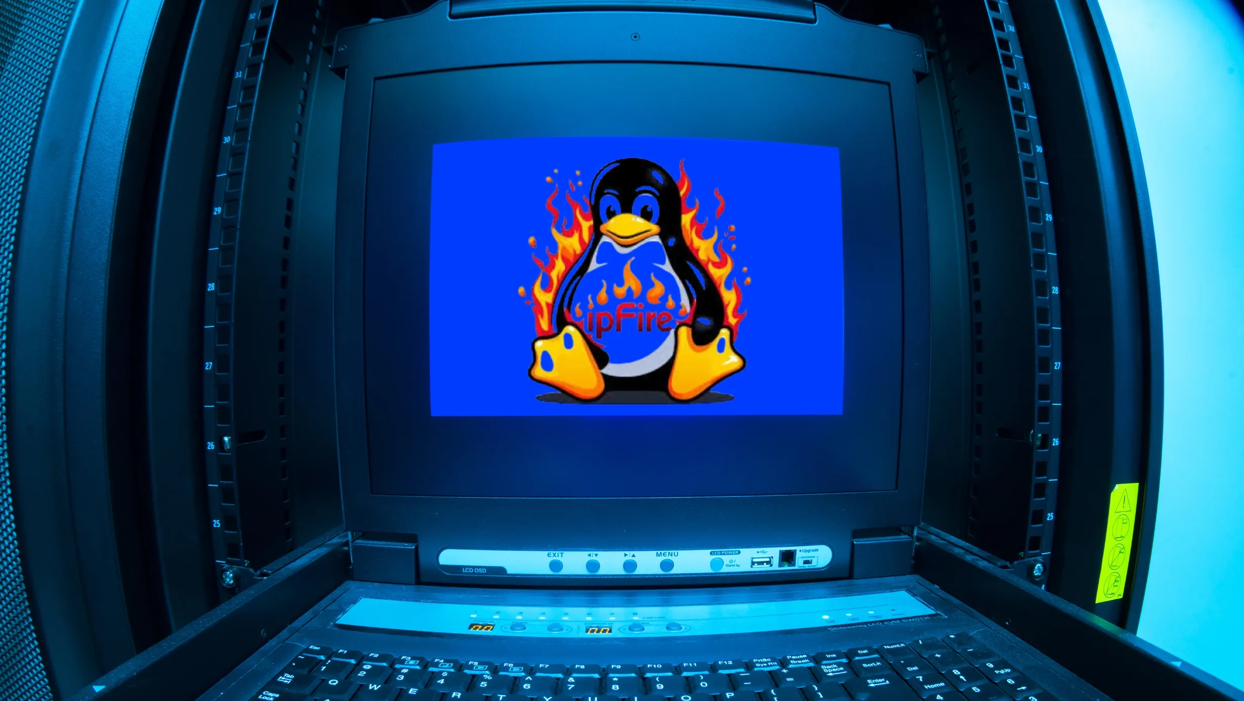 Tela de sistema IPFire exibindo logotipo e integração com WireGuard VPN