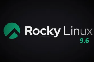 Logotipo do Rocky Linux com destaque para a versão 9.6