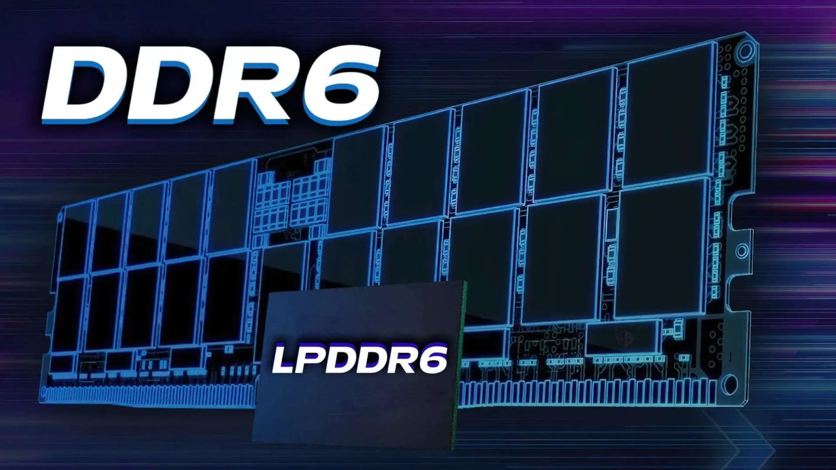 Chip de memória LPDDR6 da Samsung com arquitetura DRAM 1c em destaque técnico