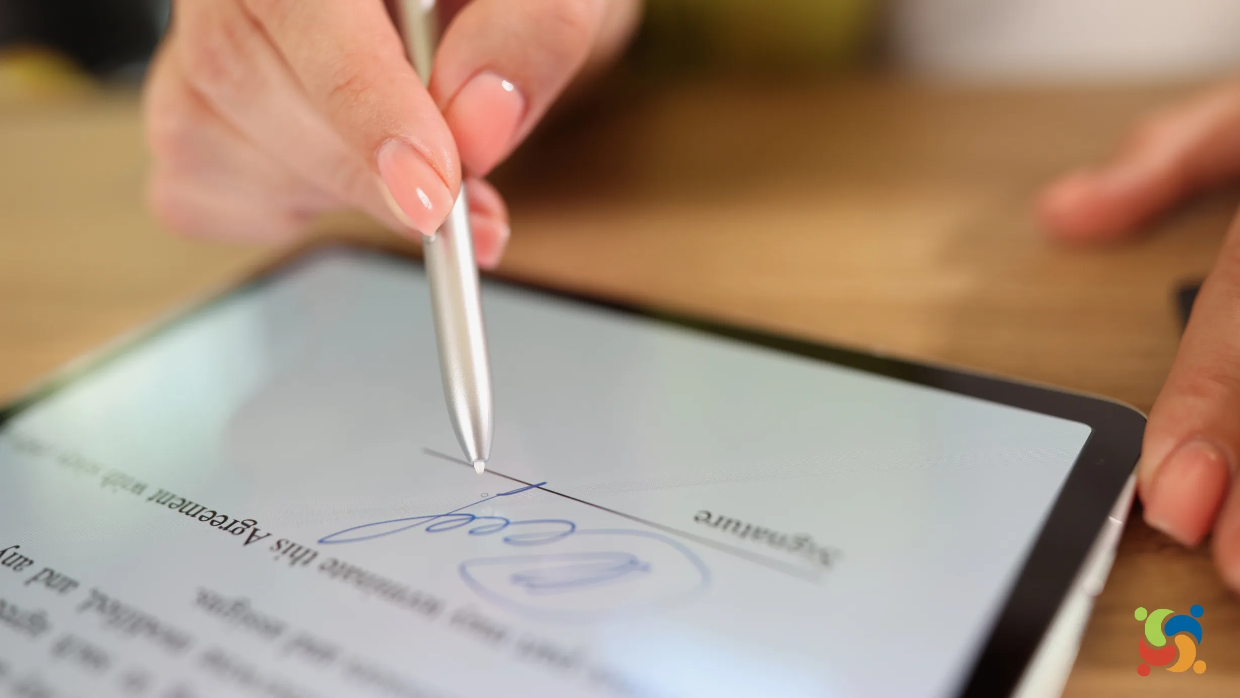 Usuário utilizando a Galaxy Z Fold 7 S Pen para assinar documento digital