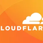 Logotipo da Cloudflare sobre fundo laranja simbolizando o bloqueio de crawlers de IA