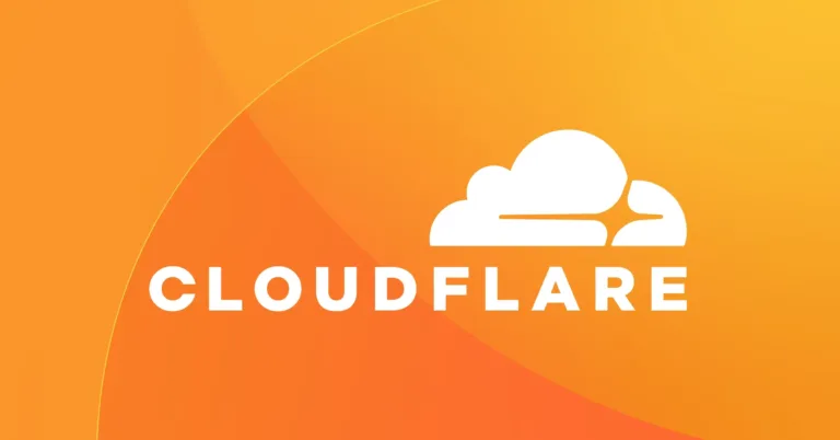 Logotipo da Cloudflare sobre fundo laranja simbolizando o bloqueio de crawlers de IA