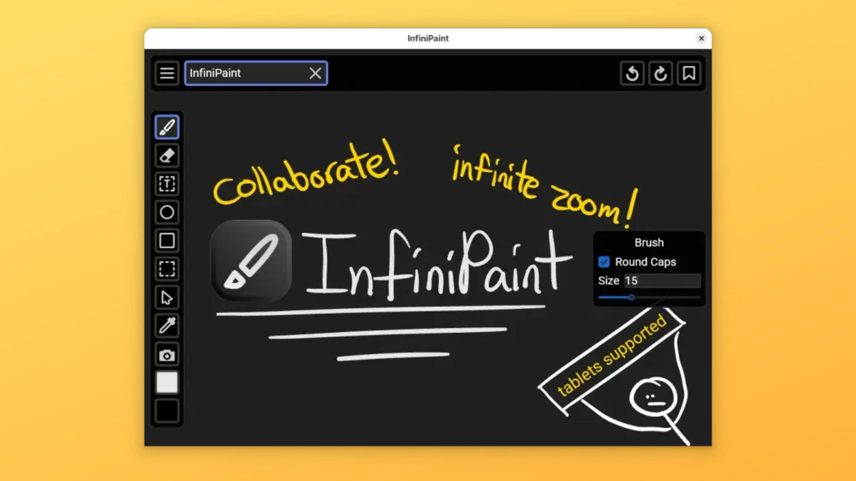 Imagem com a interface do Infinipaint