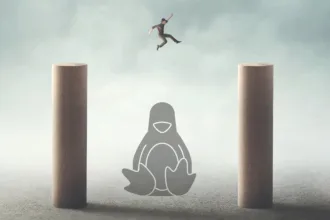 Ilustração conceitual dos limites do Linux, representando os lugares onde o Linux não roda