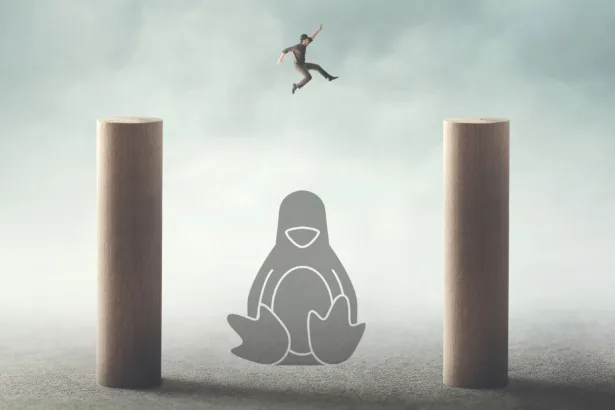 Ilustração conceitual dos limites do Linux, representando os lugares onde o Linux não roda
