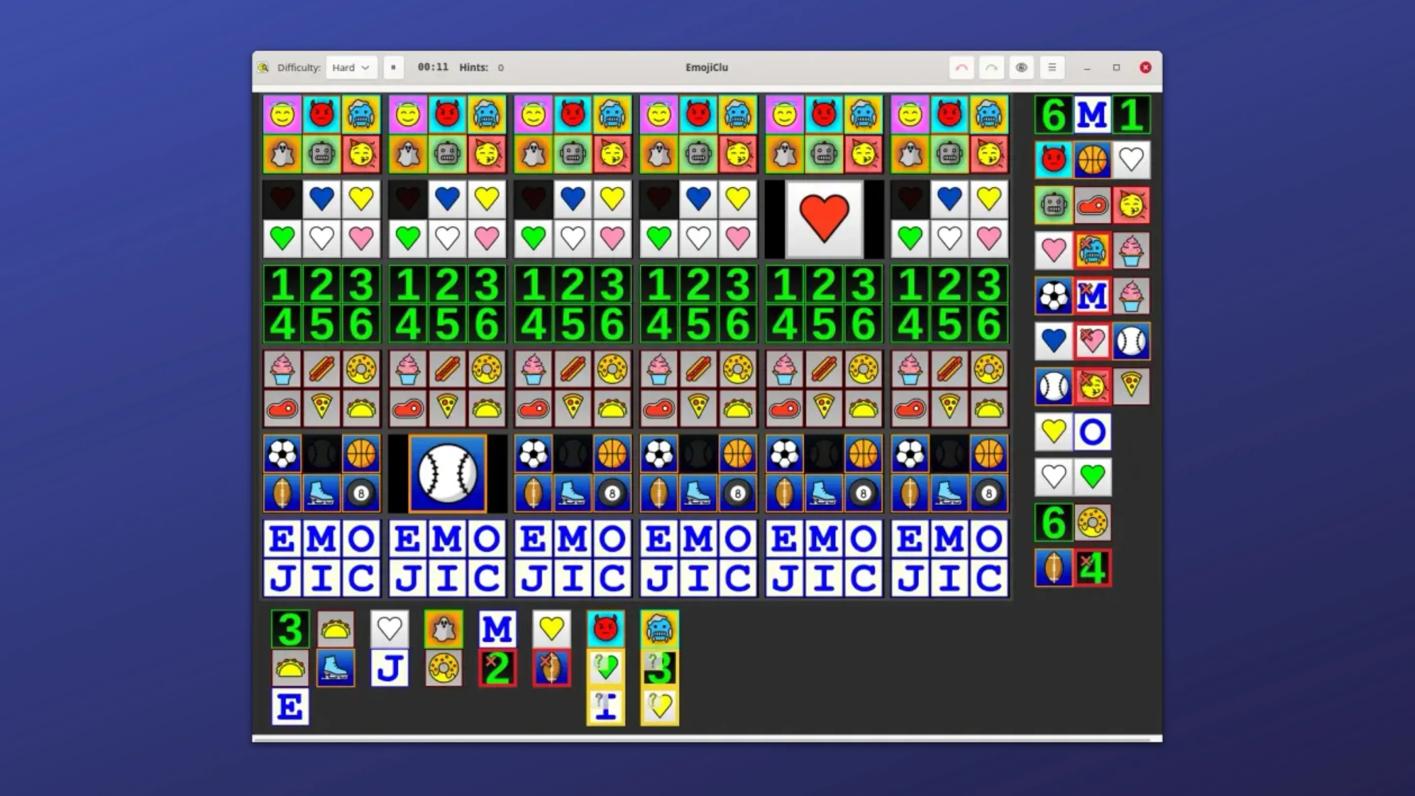 Imagem com a interface do Emojiclu