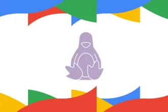 projeto fantasma Google Linux - ilustração de um desktop com ícones de serviços Google