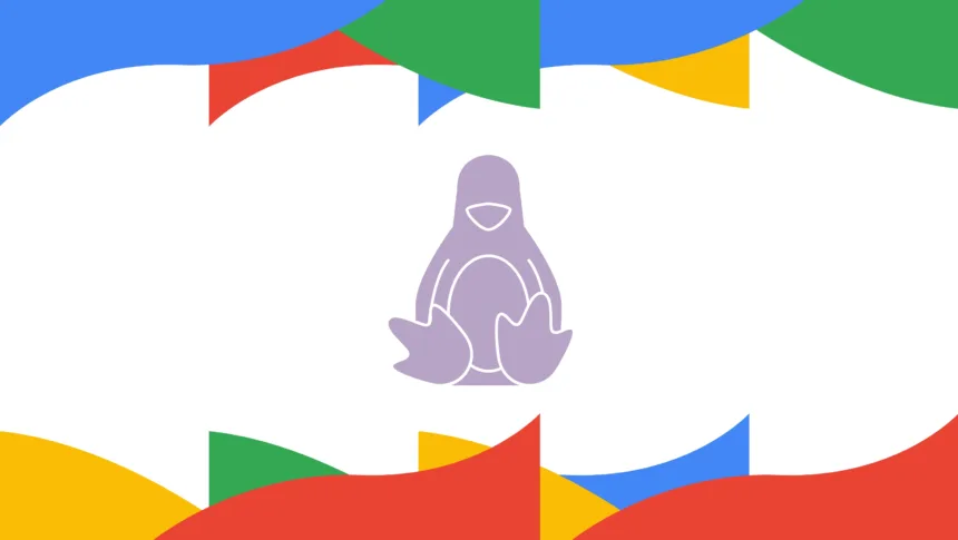 projeto fantasma Google Linux - ilustração de um desktop com ícones de serviços Google