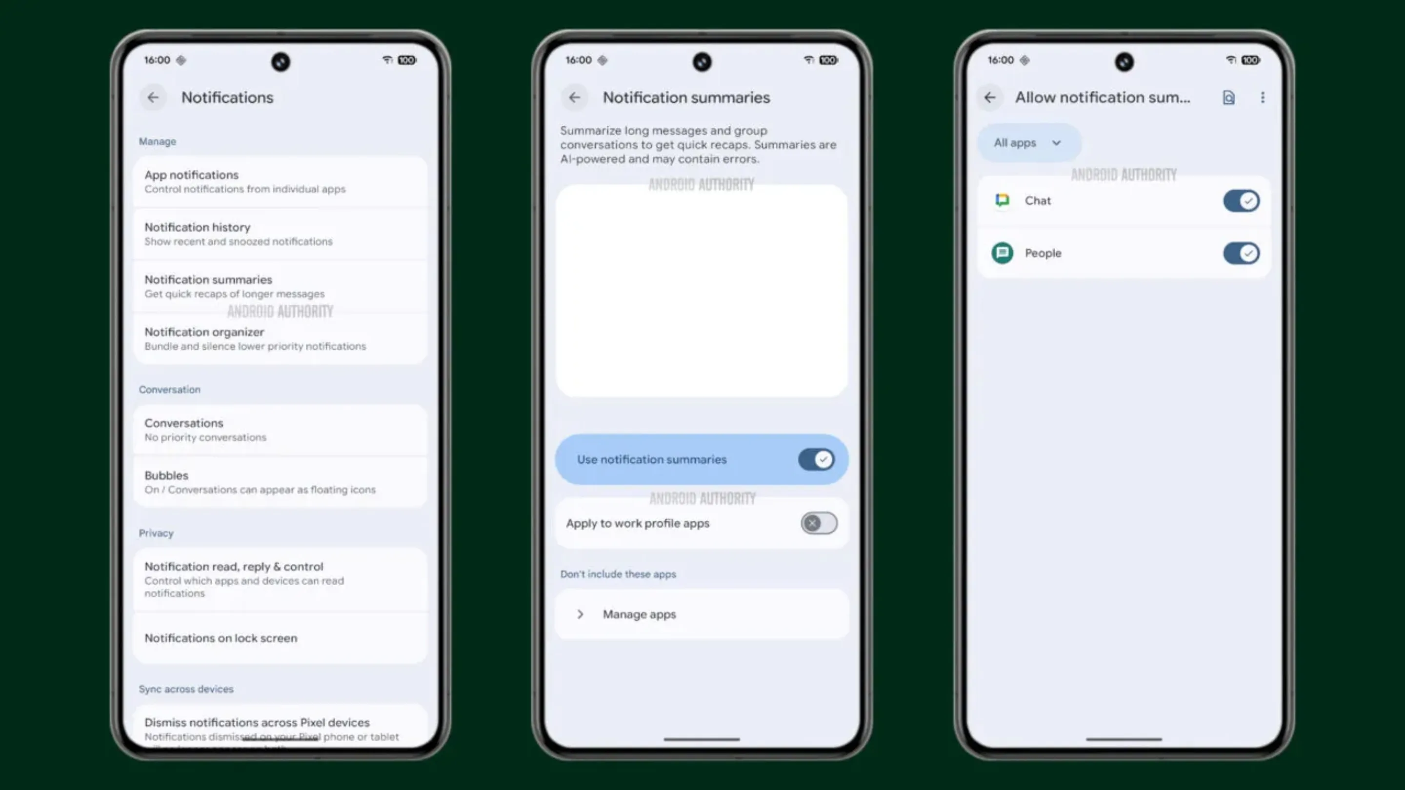 IA resume notificações