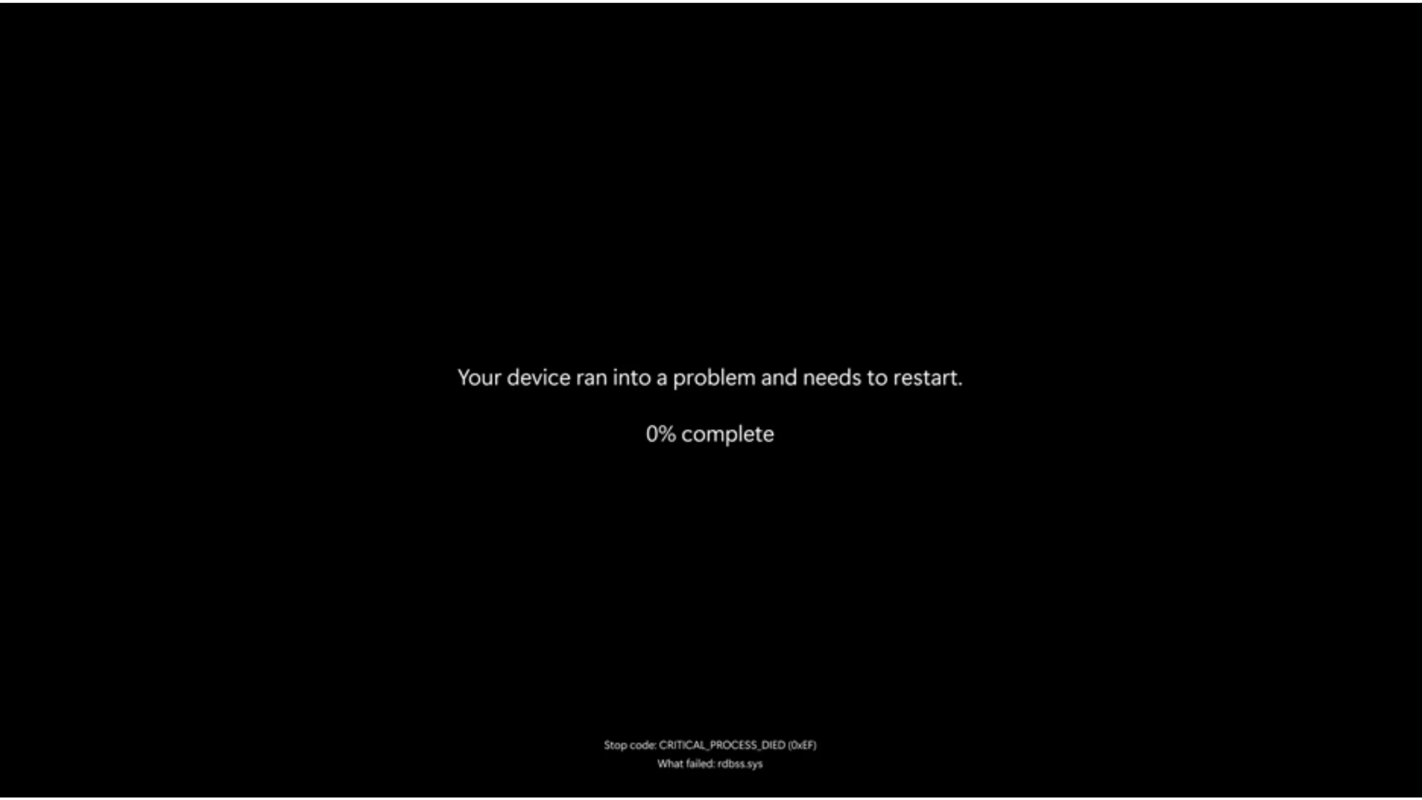 Independentemente da cor, ainda é uma tela de travamento BSOD