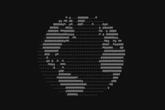 Arte ASCII gerada com figlet no terminal Linux com fonte slant.