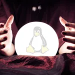 Tendências do desktop Linux representadas simbolicamente em imagem futurista