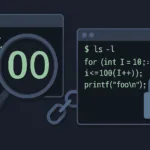 Ilustração sobre fontes do terminal Linux com lupa ampliando os caracteres “0” e “O” e cadeado simbolizando segurança e legibilidade