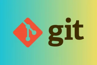 Imagem do logo do Git com fundo colorido, representando o uso do Git no Linux para controle de versão e colaboração em código aberto