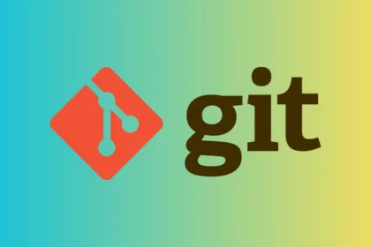 Imagem do logo do Git com fundo colorido, representando o uso do Git no Linux para controle de versão e colaboração em código aberto