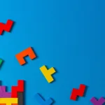 Blocos em formato de Tetris representando jogos linha de comando no terminal Linux