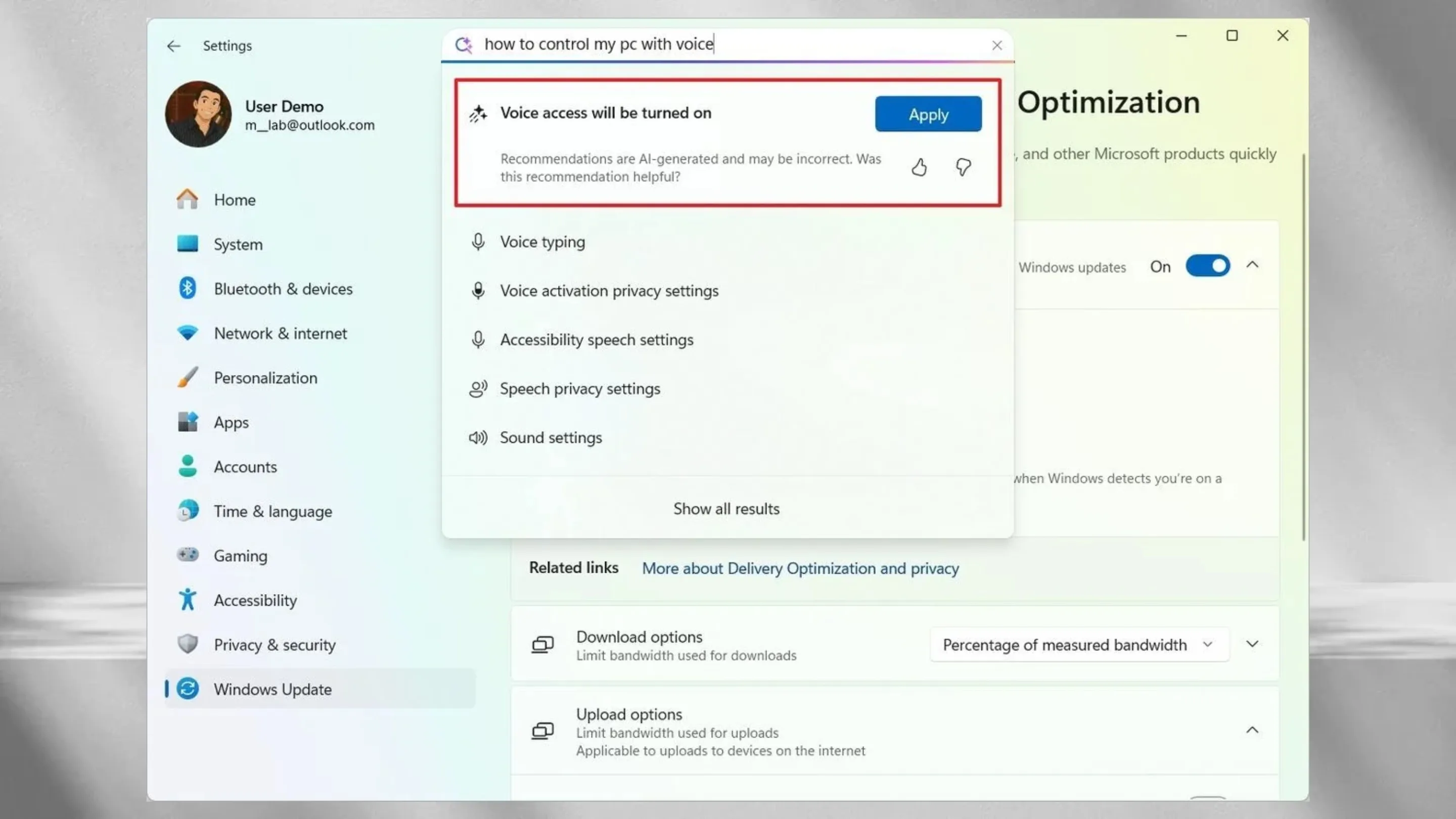 Configurações Windows