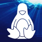 Logo do Linux submerso simbolizando o uso do Linux na deep web com foco em anonimato e privacidade