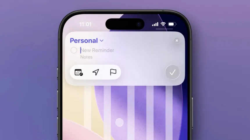 Lembretes iOS 26