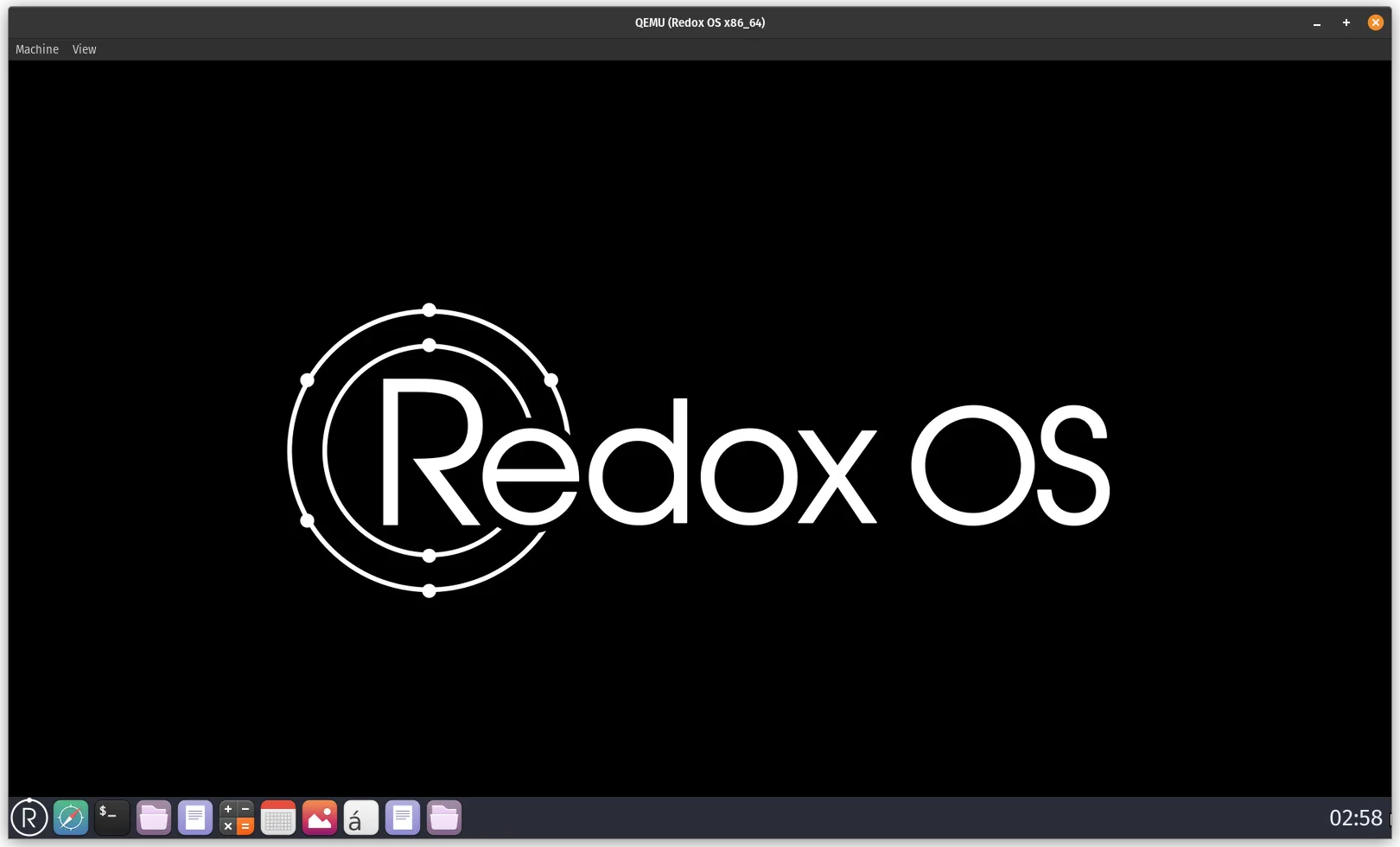 Interface do Redox OS com COSMIC Desktop e terminal aberto destacando microkernel em Rust