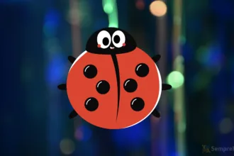 Representação lúdica do bug impressora Linux com joaninha engraçada simbolizando erro divertido que causa imagens bizarras na impressão
