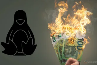 Conceito visual do impacto financeiro da tentativa de transformar o Linux em sistema pago para supercomputadores