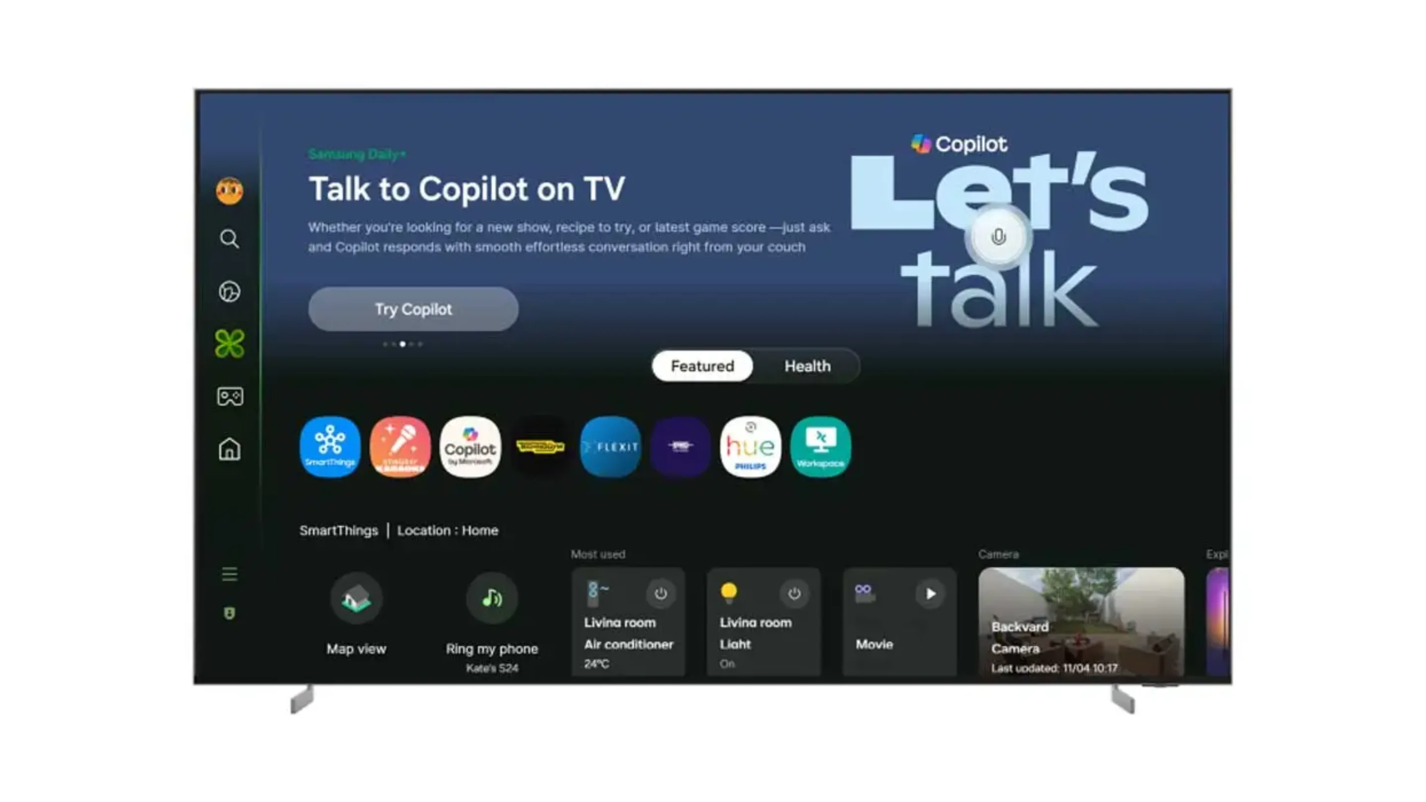 Microsoft Copilot em Samsung TV