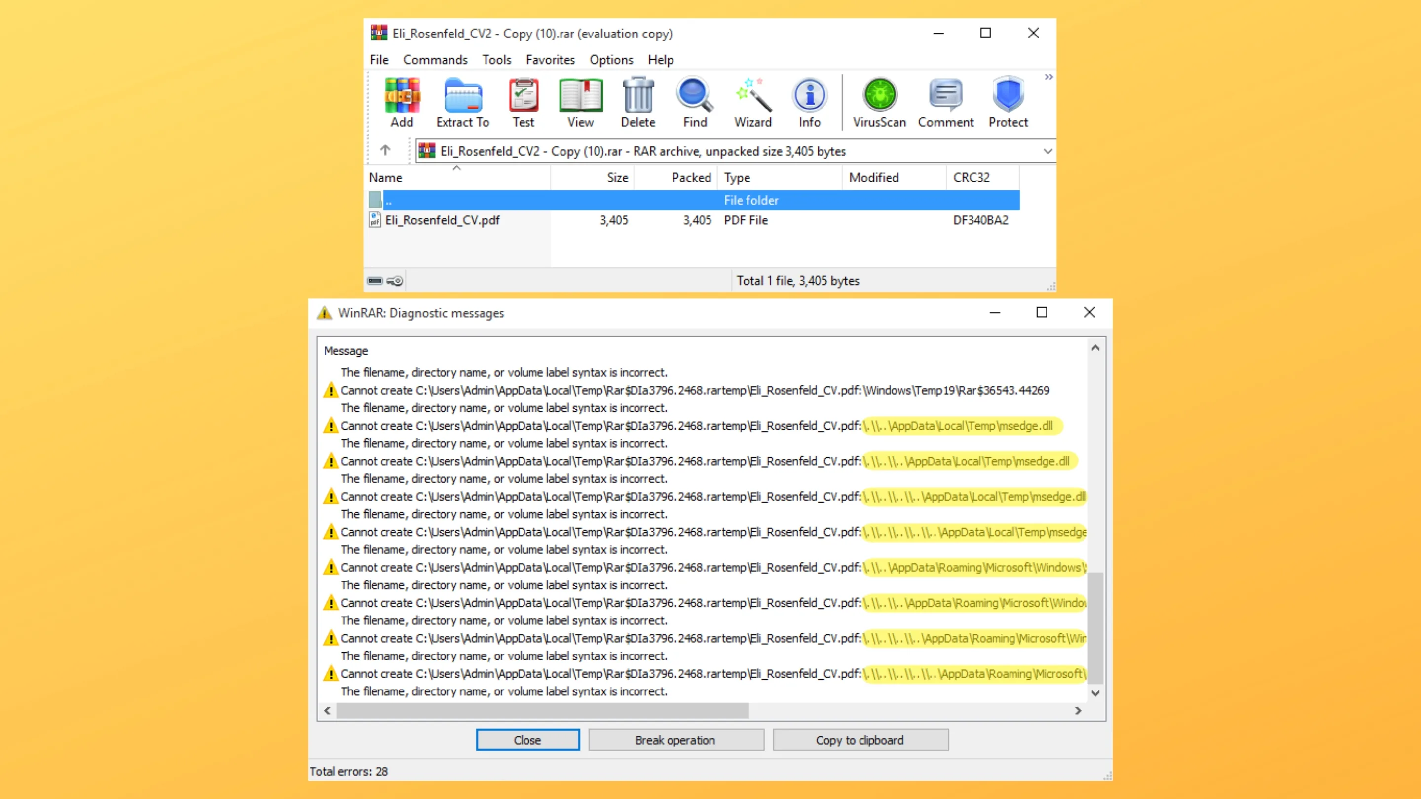 Falha WinRAR